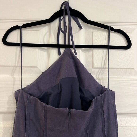 Parker Dayna Halter Fit & Flare Linen Cotton Mini Dress NWOT Size 4 - Picture 7 of 8